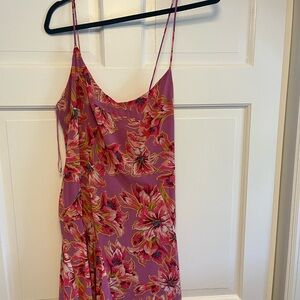 Astr Mauve Floral Slip Dress with Pink Blooms